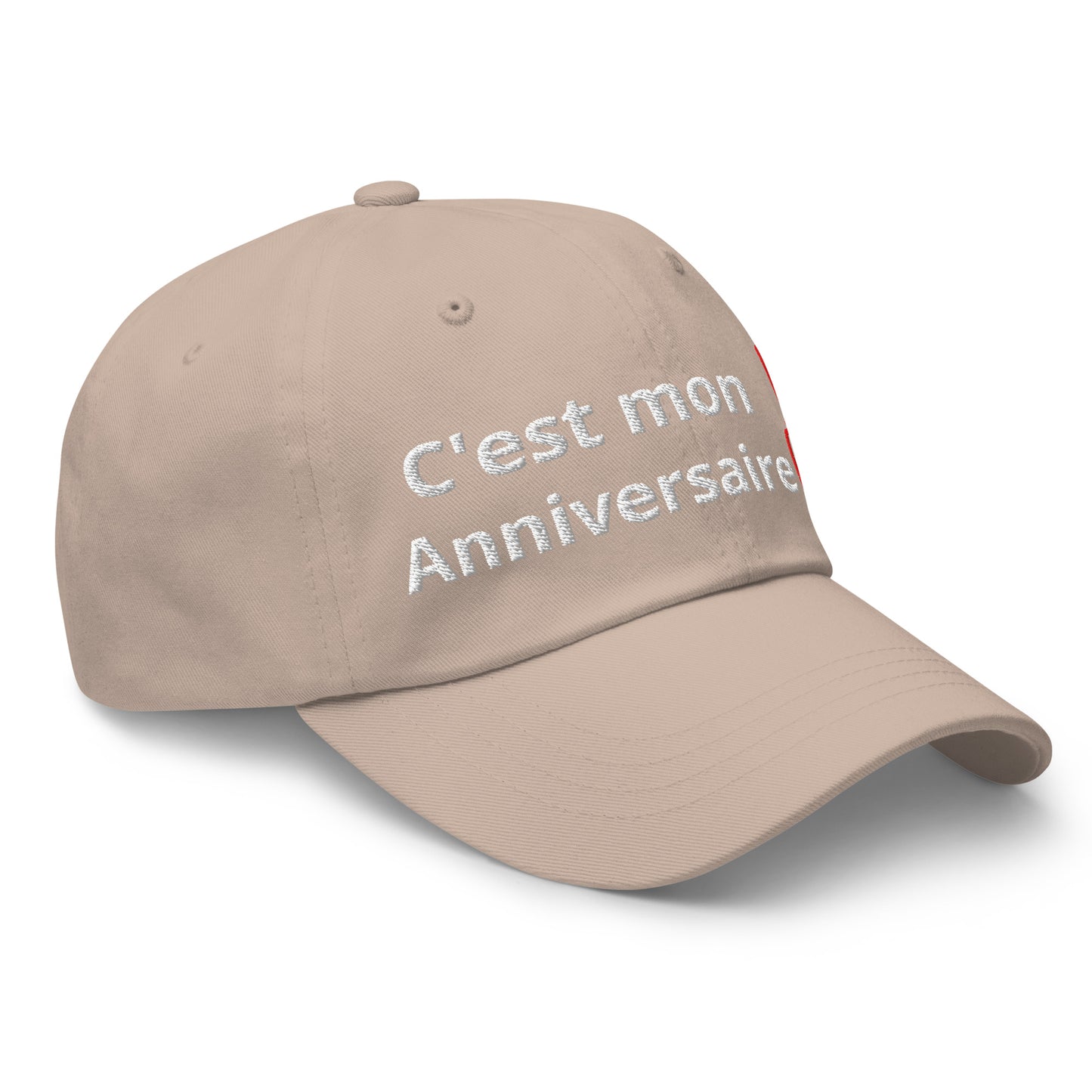 Casquette Baseball, brodée « C'est mon anniversaire », en Pierre, vue de trois quarts, image 41