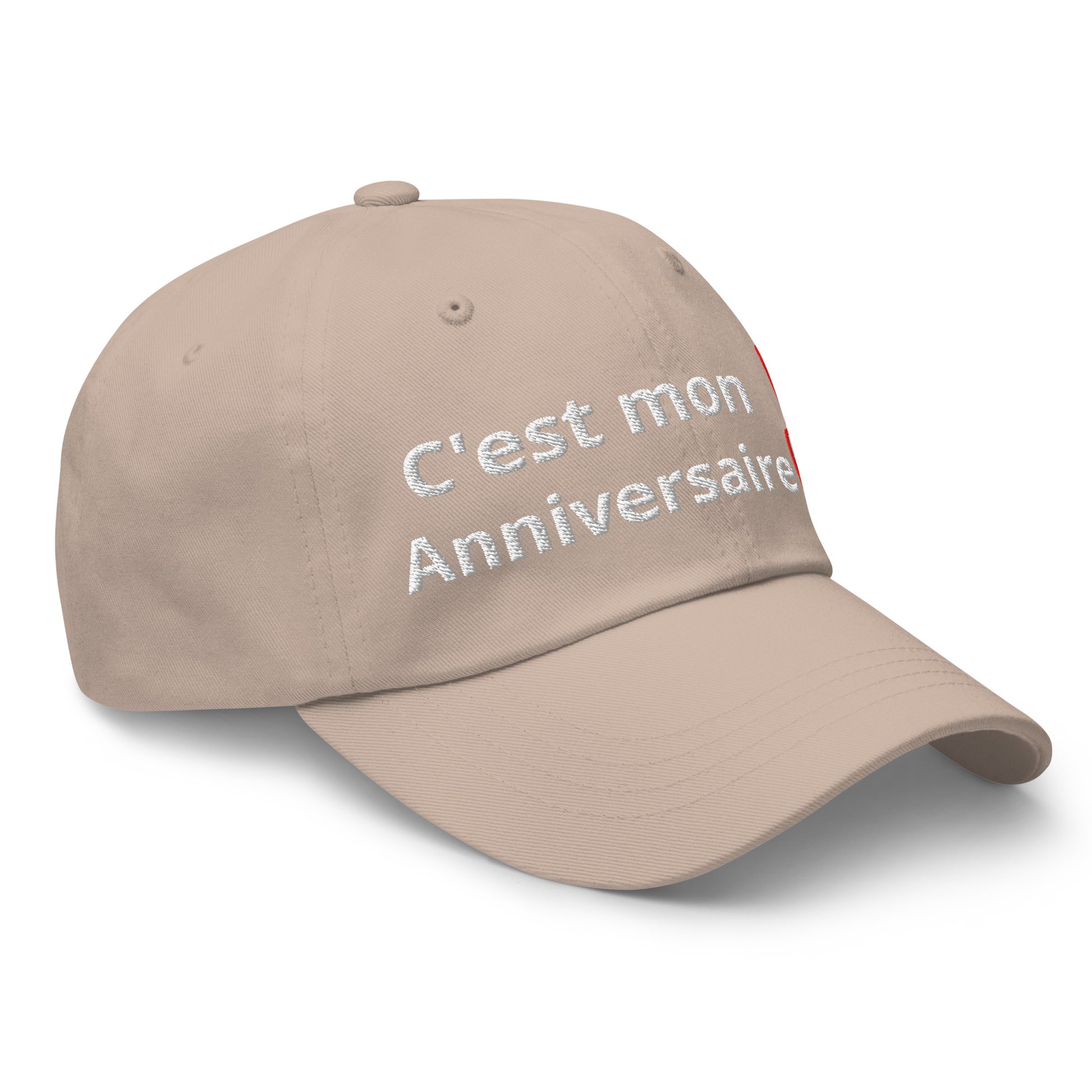 Casquette Baseball, brodée « C'est mon anniversaire », en Pierre, vue de trois quarts, image 41