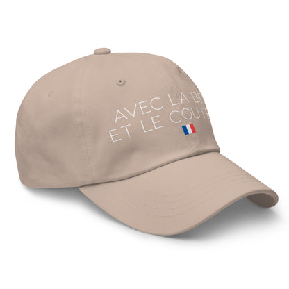 Casquette Baseball, brodée « Avec la bite et le couteau », en Pierre, vue de trois quarts, image 41