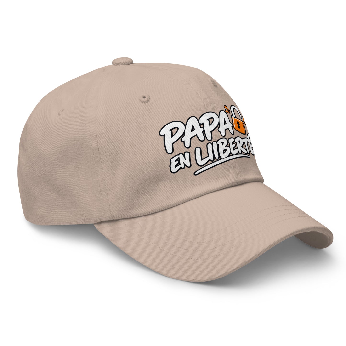 Casquette Baseball, brodée « Papa en liberté », en Pierre, vue de trois quarts, image 41