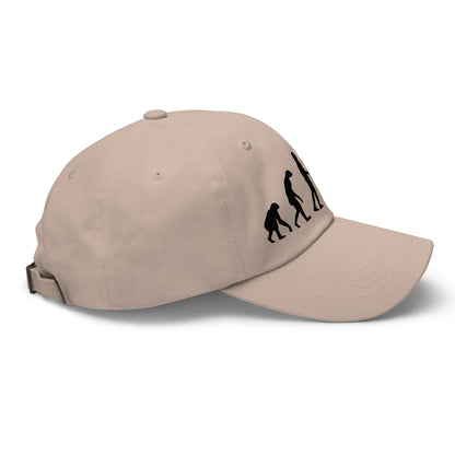 Casquette Baseball, brodée « Evolution de l'homme jusqu'à un guitariste », en Pierre, vue de côté, image 51