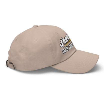 Casquette Baseball, brodée « J'arrive dès que je peux », en Pierre, vue de côté, image 42