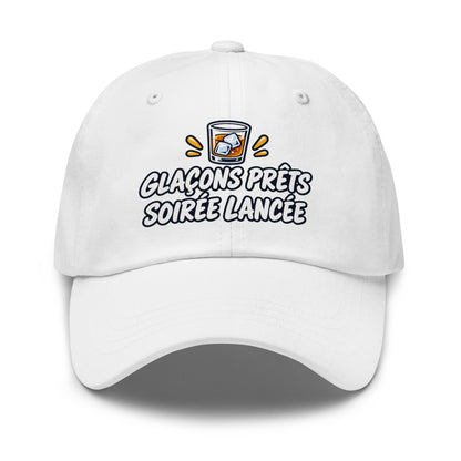 Casquette Baseball, brodée « Glaçons prêts, soirée lancée », vue de face, image 55