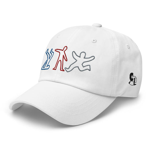 Casquette de Baseball de couleur blanche " 3 bonhommes"