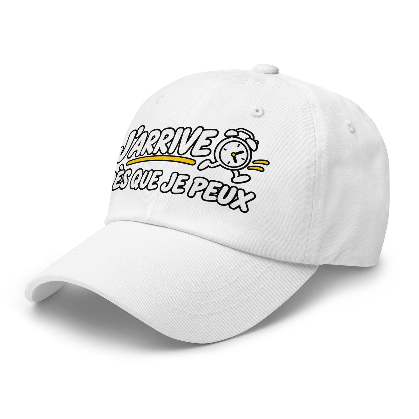 Casquette Baseball, brodée « J'arrive dès que je peux », vue de trois quarts, image 57