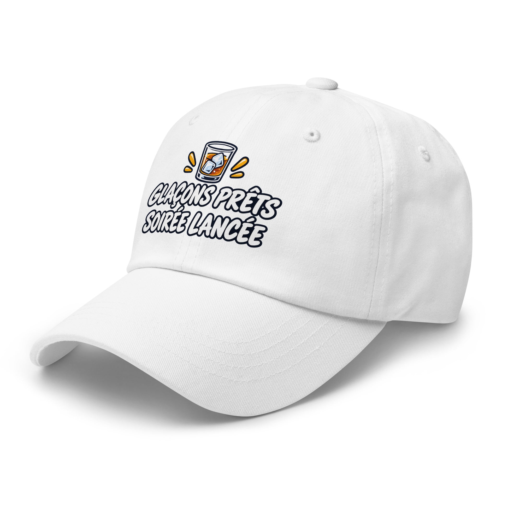 Casquette Baseball, brodée « Glaçons prêts, soirée lancée », vue de trois quarts, image 57