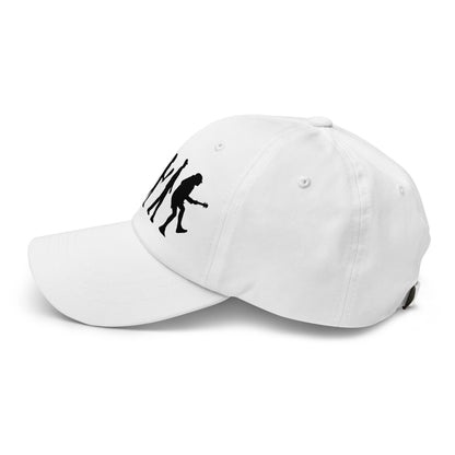 Casquette Baseball, brodée « Evolution de l'homme jusqu'à un guitariste », vue de côté, image 63