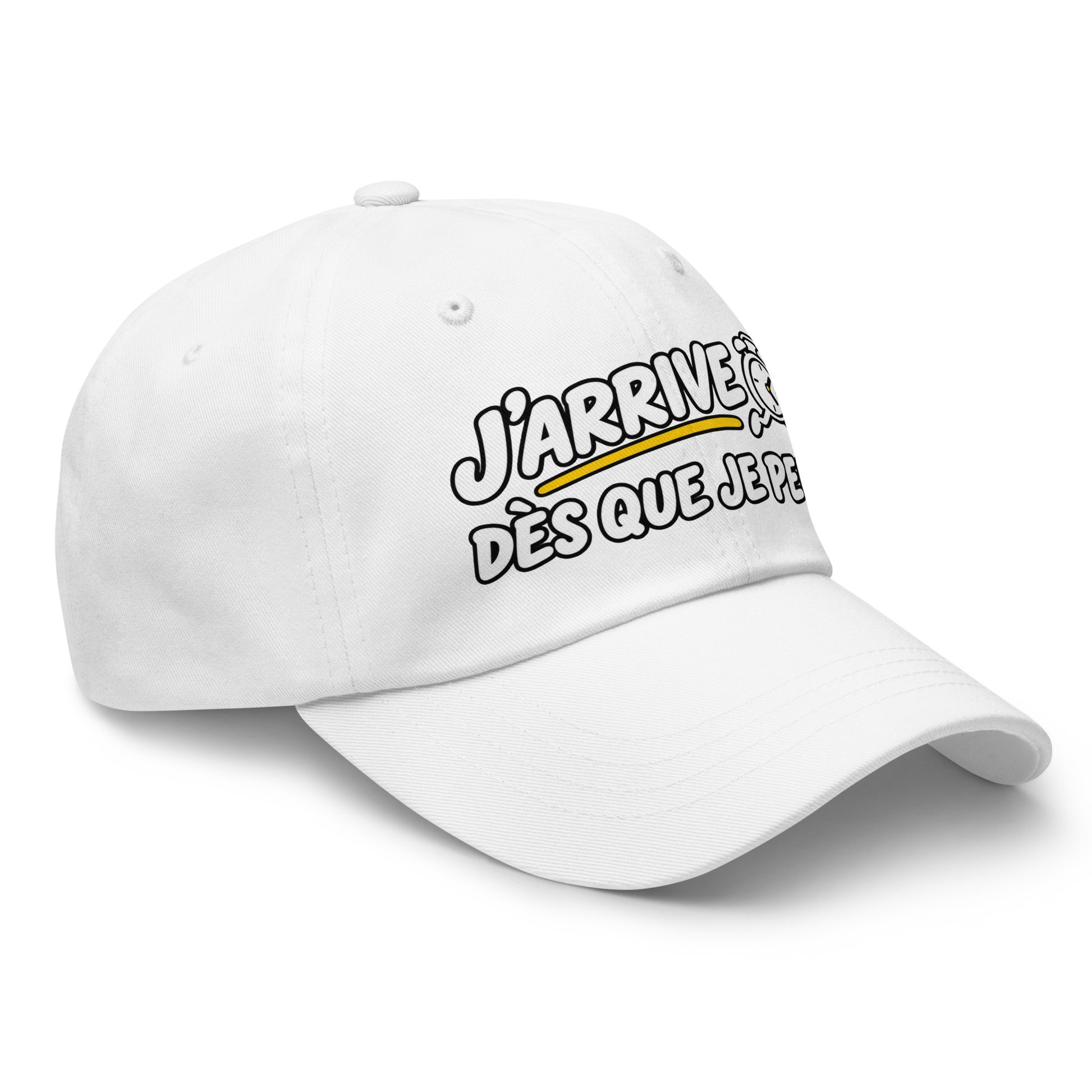 Casquette Baseball, brodée « J'arrive dès que je peux », vue de trois quarts, image 59