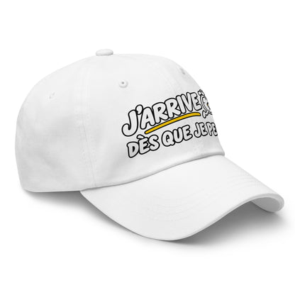 Casquette Baseball, brodée « J'arrive dès que je peux », vue de trois quarts, image 59