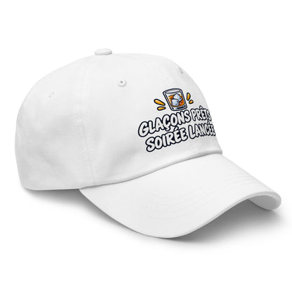 Casquette Baseball, brodée « Glaçons prêts, soirée lancée », vue de trois quarts, image 59