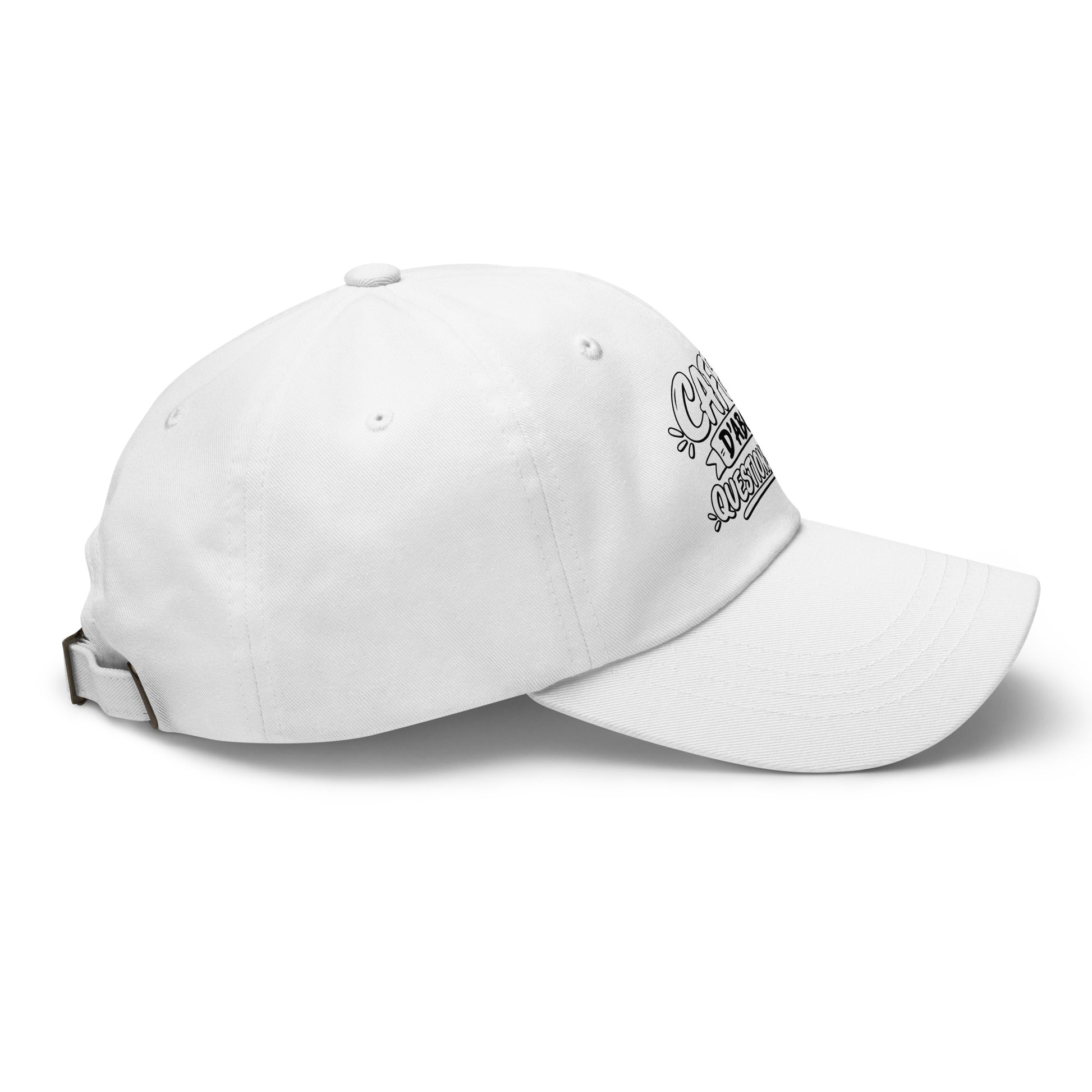 Casquette Baseball, brodée « Café d'abord, questions après », vue de côté, image 60