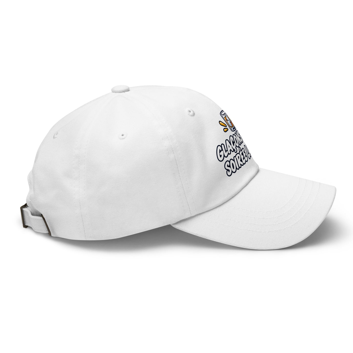 Casquette Baseball, brodée « Glaçons prêts, soirée lancée », vue de côté, image 60