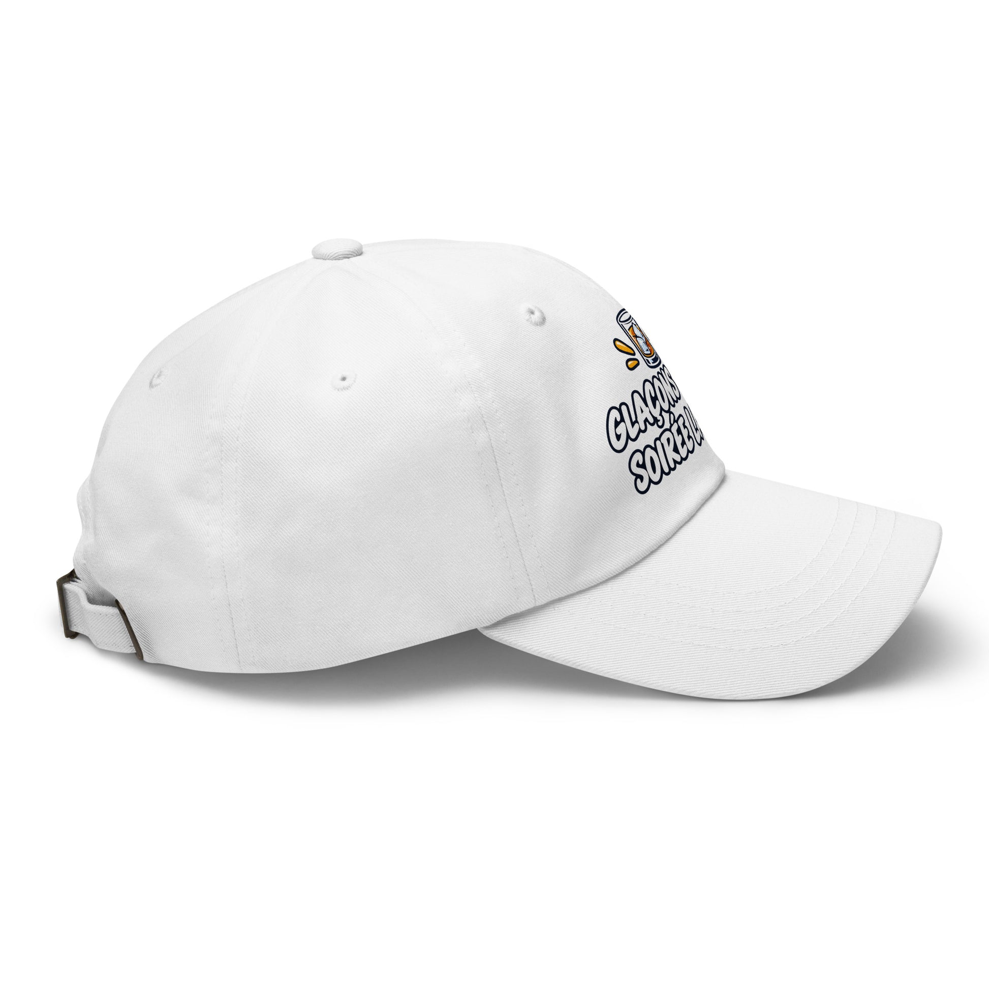 Casquette Baseball, brodée « Glaçons prêts, soirée lancée », vue de côté, image 60