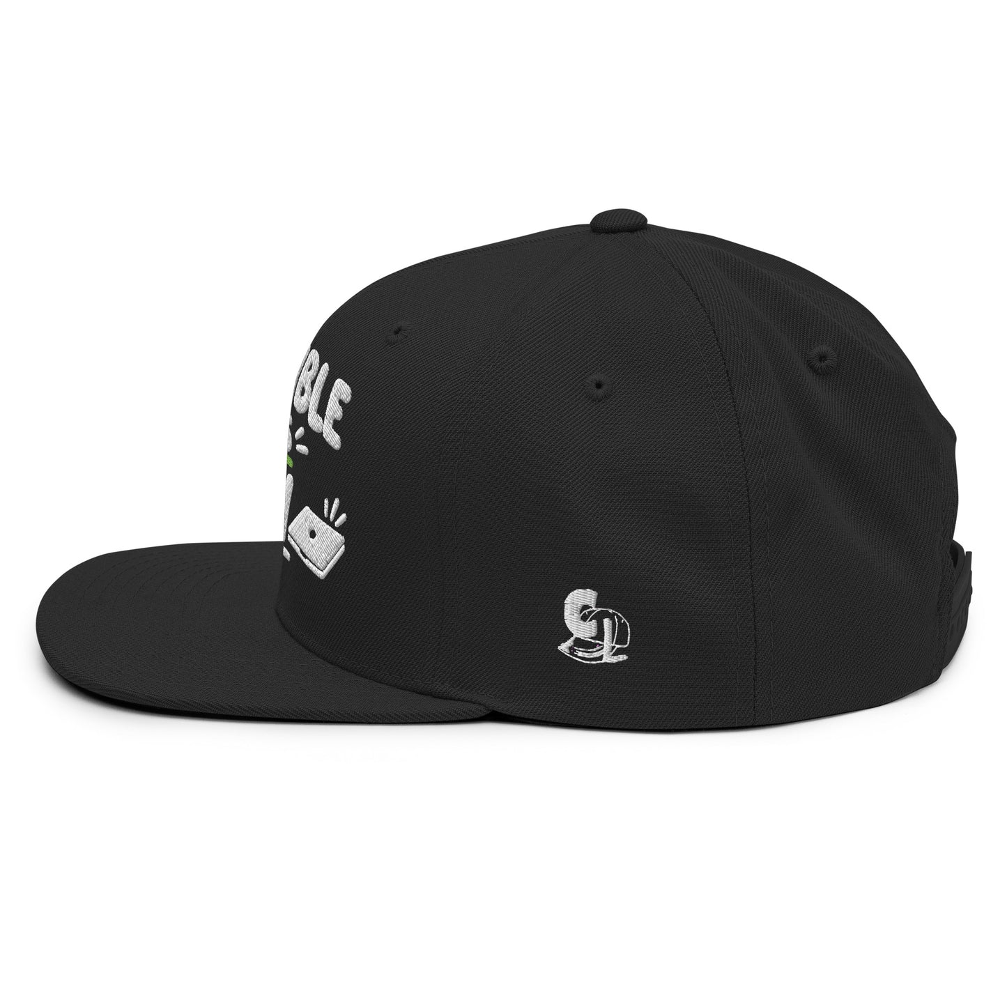 Casquette Snapback, brodée « Disponible après 17h », en Noir, vue de côté, image 28