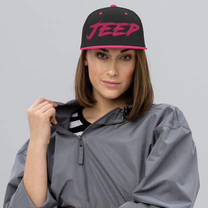 Casquette SnapBack de couleur noire et rose "Jeep"