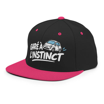 Casquette Snapback, brodée « Garé à l'instant », en Noir, vue de trois quarts, image 36
