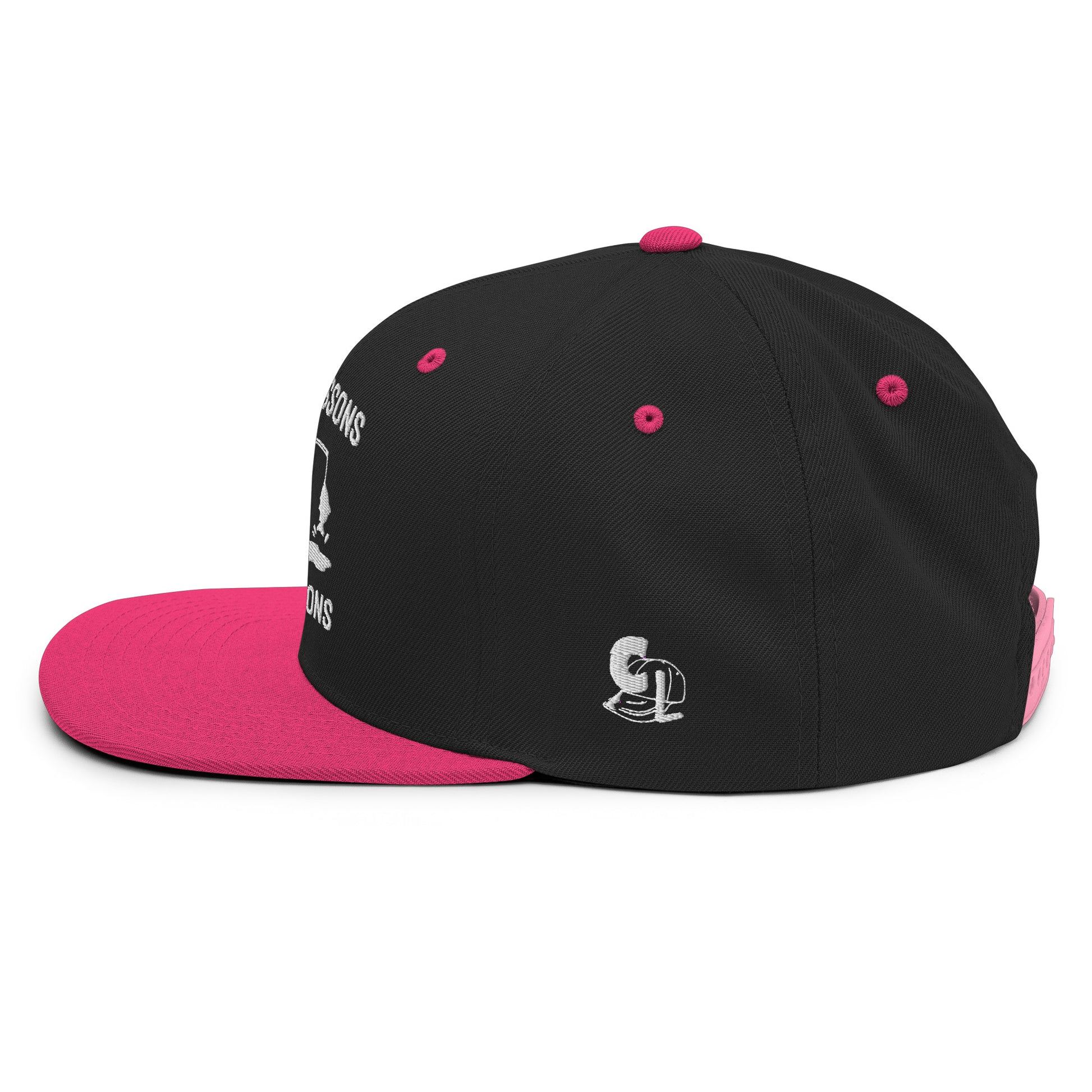 Casquette Snapback, brodée « Près des poissons, loin des cons », en Noir, vue de côté, image 42