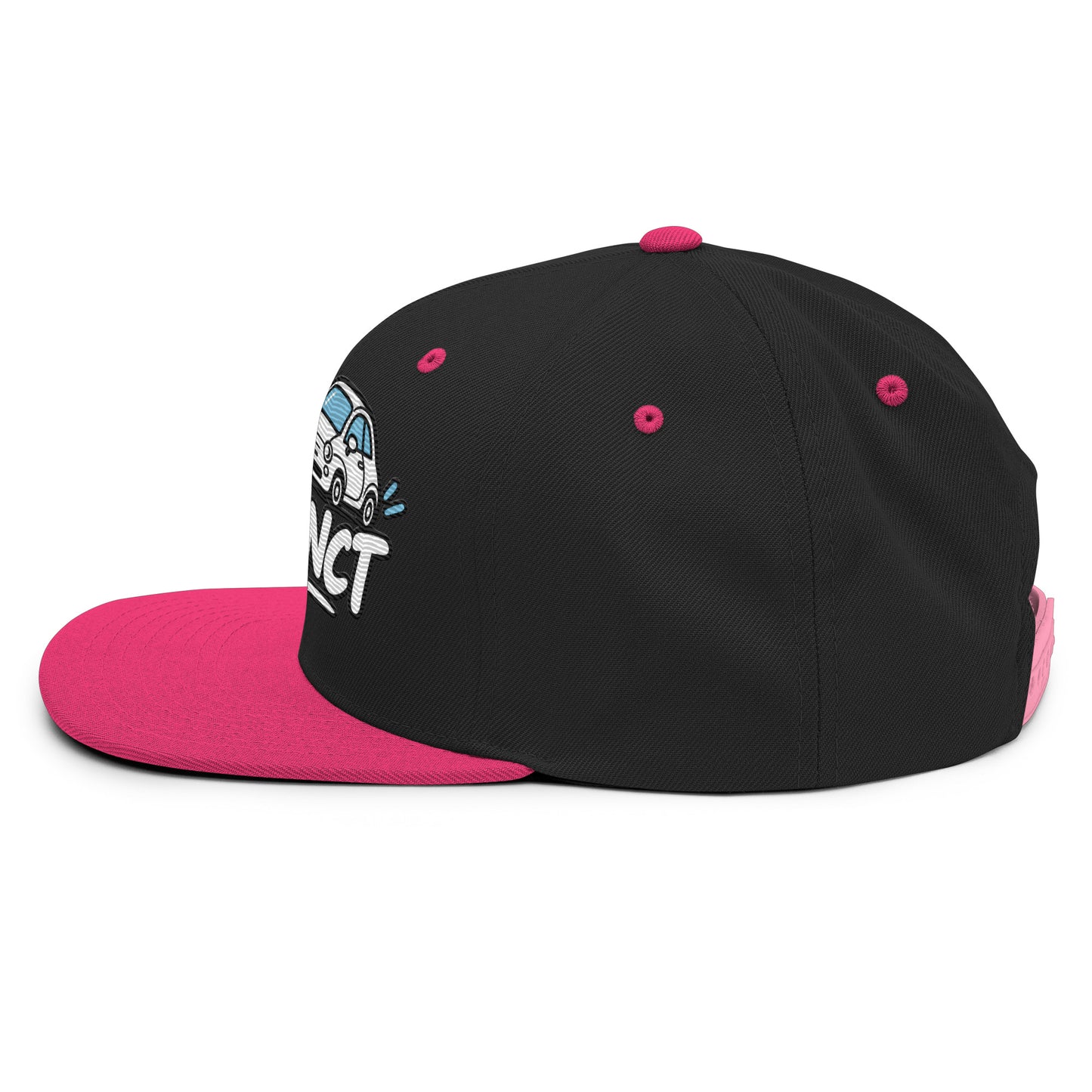 Casquette Snapback, brodée « Garé à l'instant », en Noir, vue de côté, image 37
