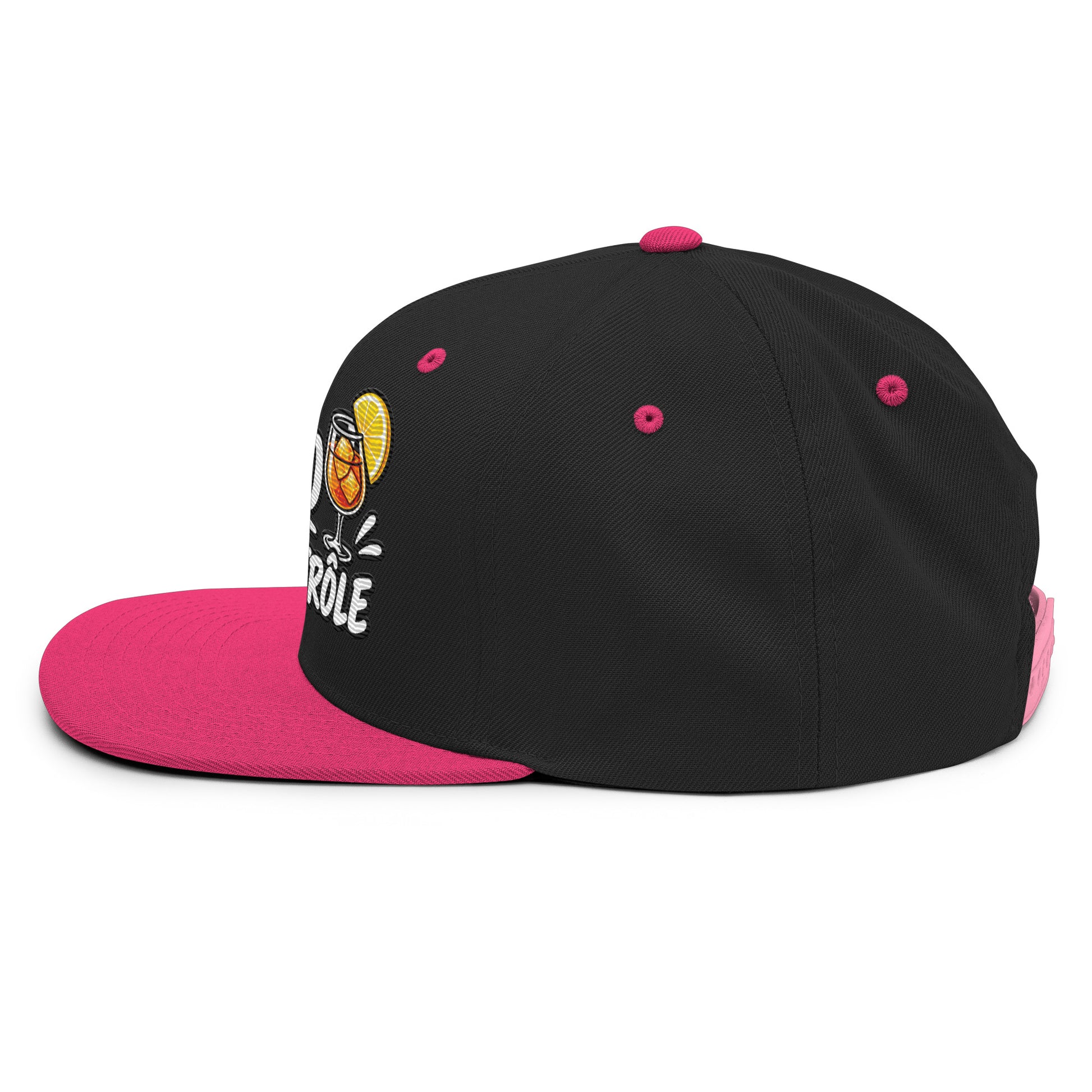 Casquette Snapback, brodée « Apéro sous contrôle », en Noir, vue de côté, image 37