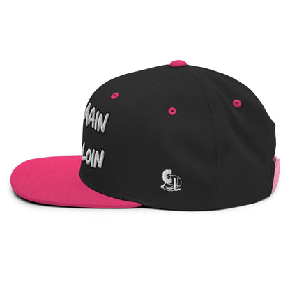 Casquette Snapback, brodée « Verre en main, souci au loin », en Noir, vue de côté, image 36