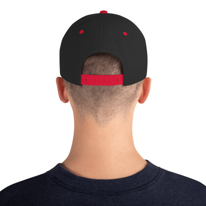 Casquette Snapback, brodée « Près des poissons, loin des cons », en Noir, vue arrière, image 21