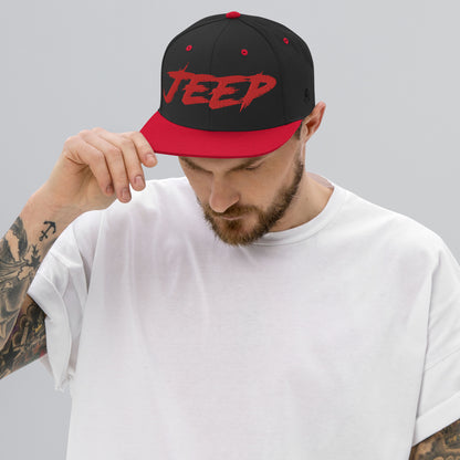 Casquette SnapBack de couleur noire et rouge "Jeep"