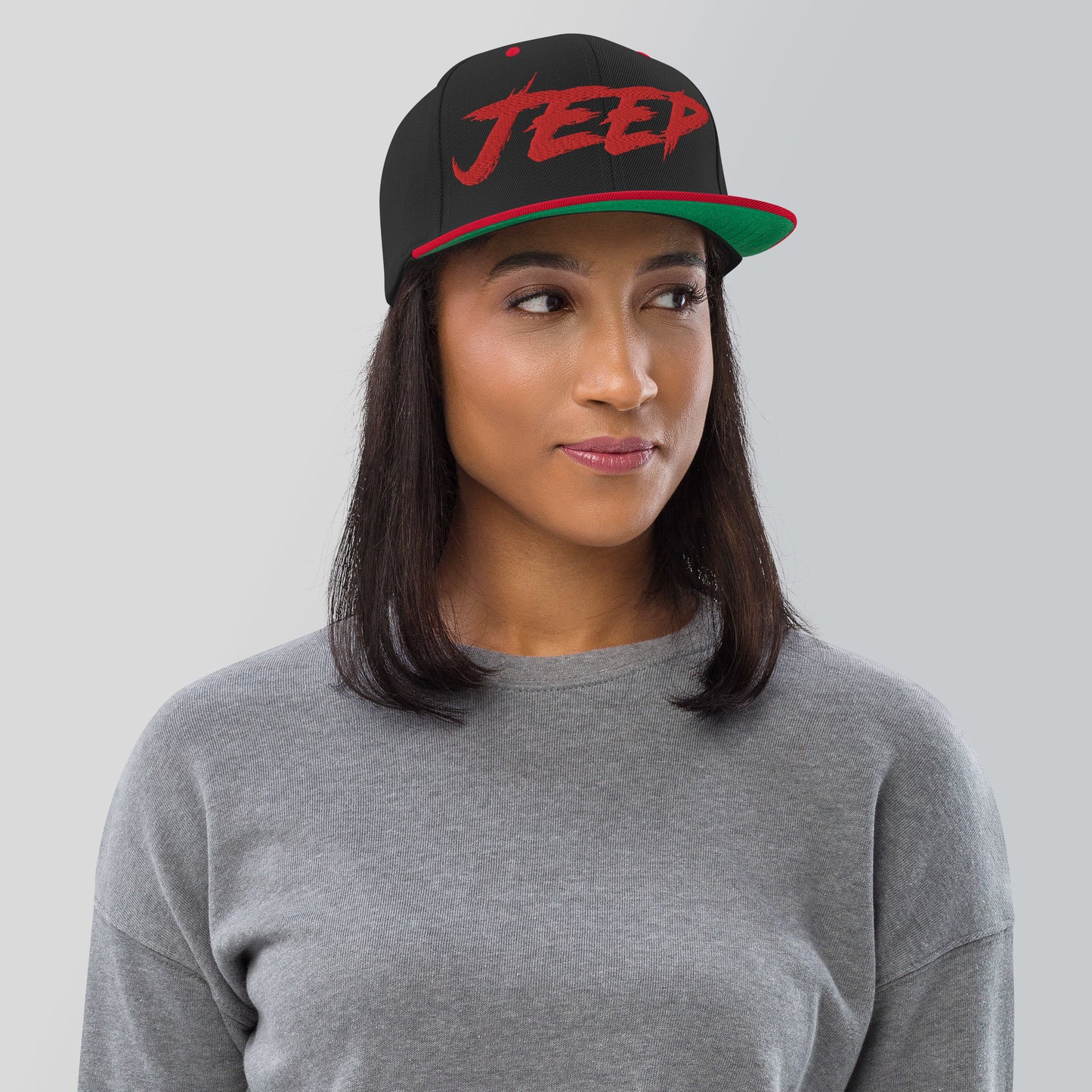 Casquette SnapBack de couleur noire et rouge "Jeep"