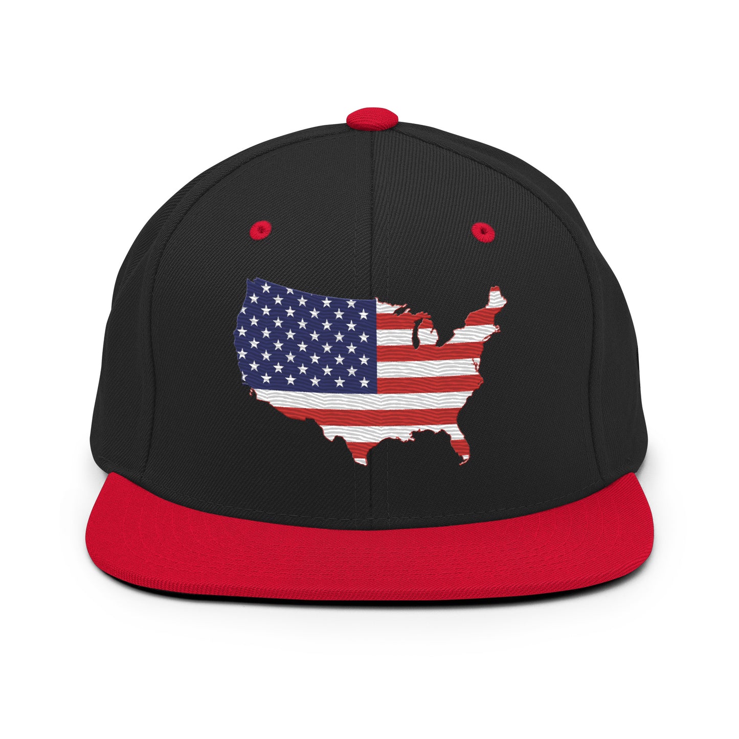 Casquette SnapBack de couleur noire et rouge "Drapeau Américain USA."