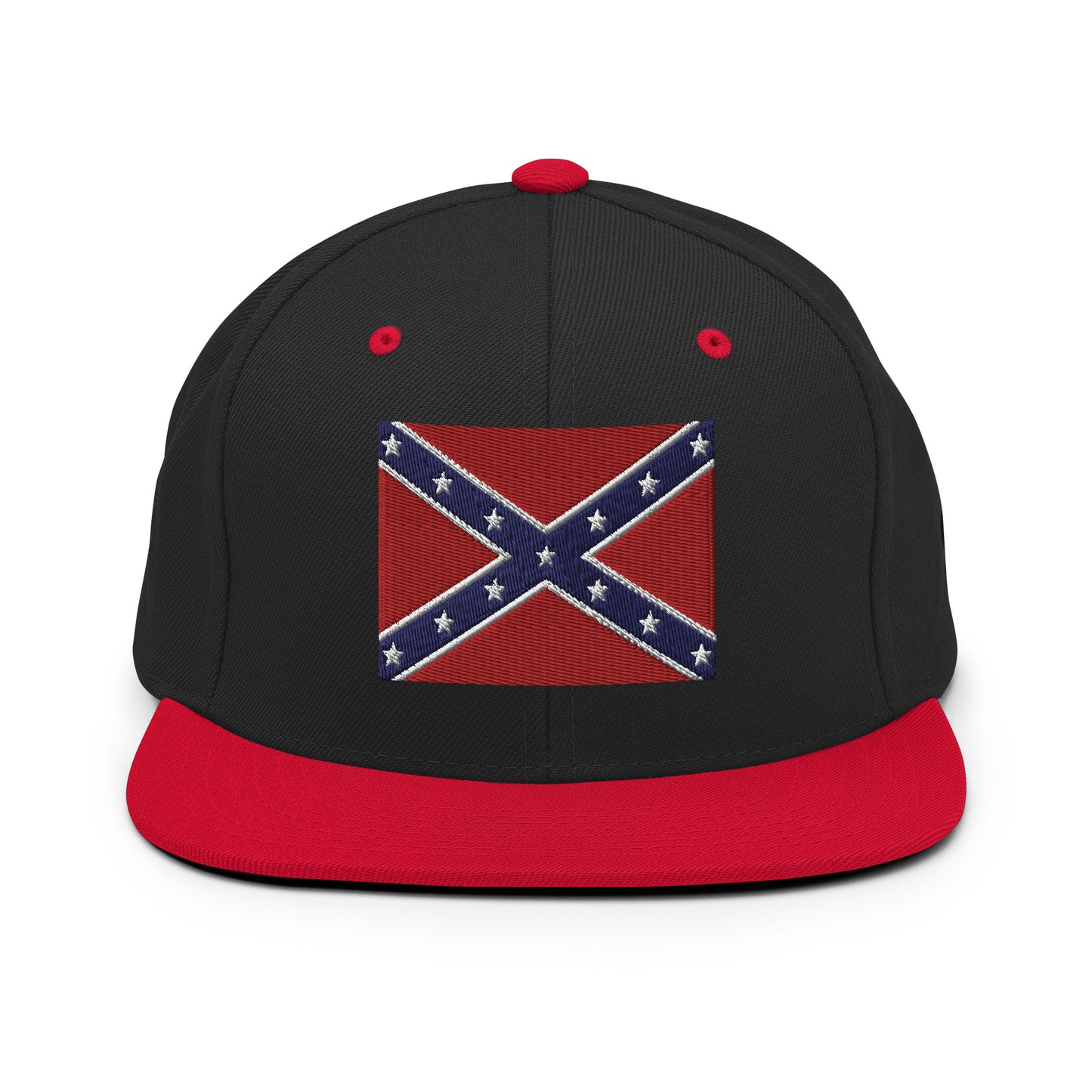 Casquette SnapBack de couleur noire et rouge "Drapeau Américain des Confédérés"