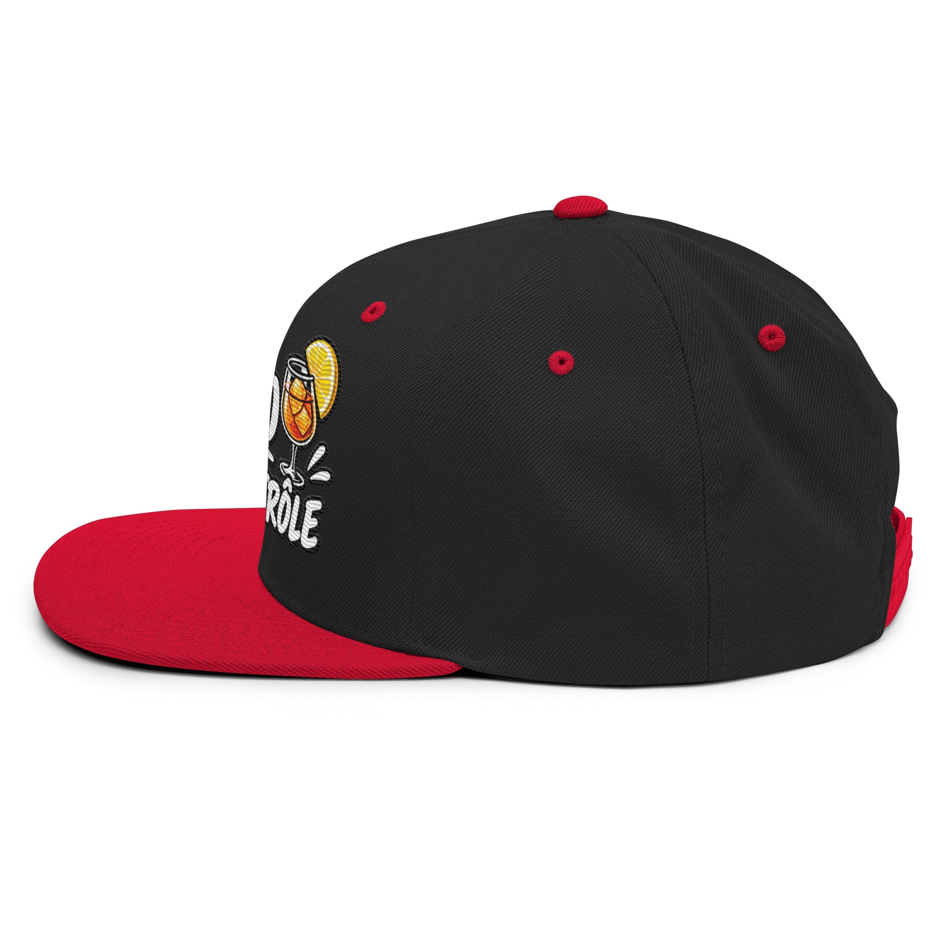 Casquette Snapback, brodée « Apéro sous contrôle », en Noir, vue de côté, image 32