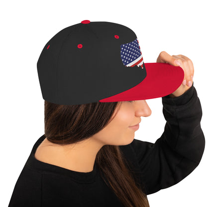 Casquette SnapBack de couleur noire et rouge "Drapeau Américain USA."