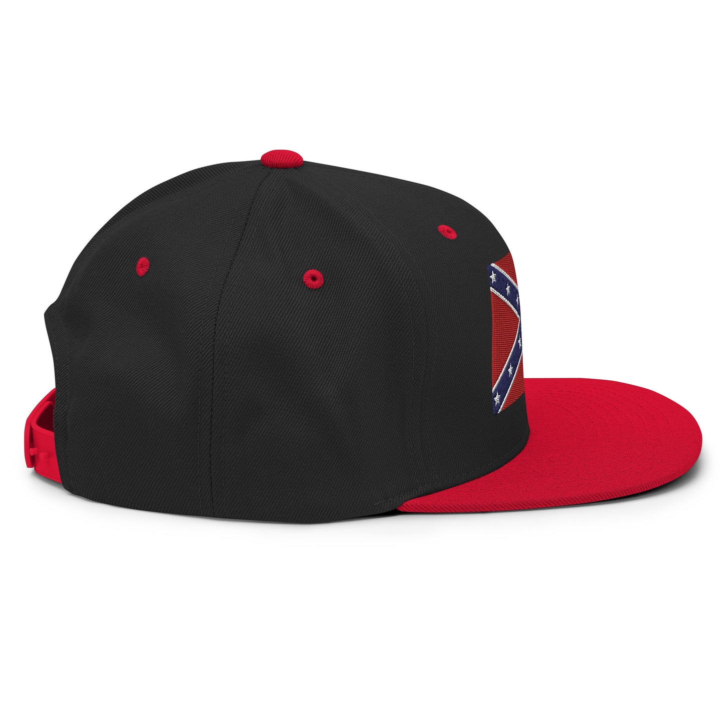 Casquette SnapBack de couleur noire et rouge "Drapeau Américain des Confédérés"