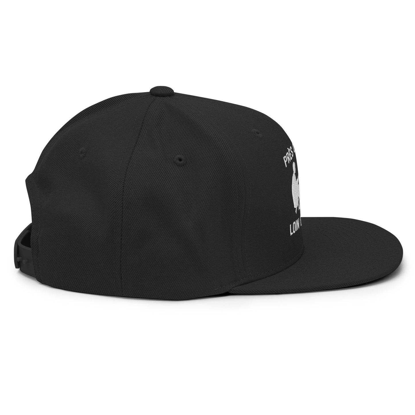 Casquette Snapback, brodée « Près des poissons, loin des cons », en Noir, vue de côté, image 34