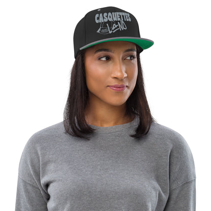 Casquette SnapBack de couleur noire et grise "Casquettes Land"