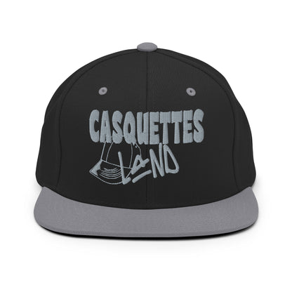 Casquette SnapBack de couleur noire et grise "Casquettes Land"