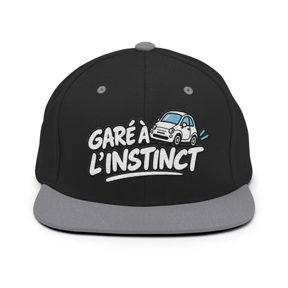 Casquette Snapback, brodée « Garé à l'instant », en Noir, vue de face, image 16
