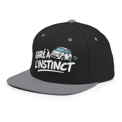 Casquette Snapback, brodée « Garé à l'instant », en Noir, vue de trois quarts, image 45