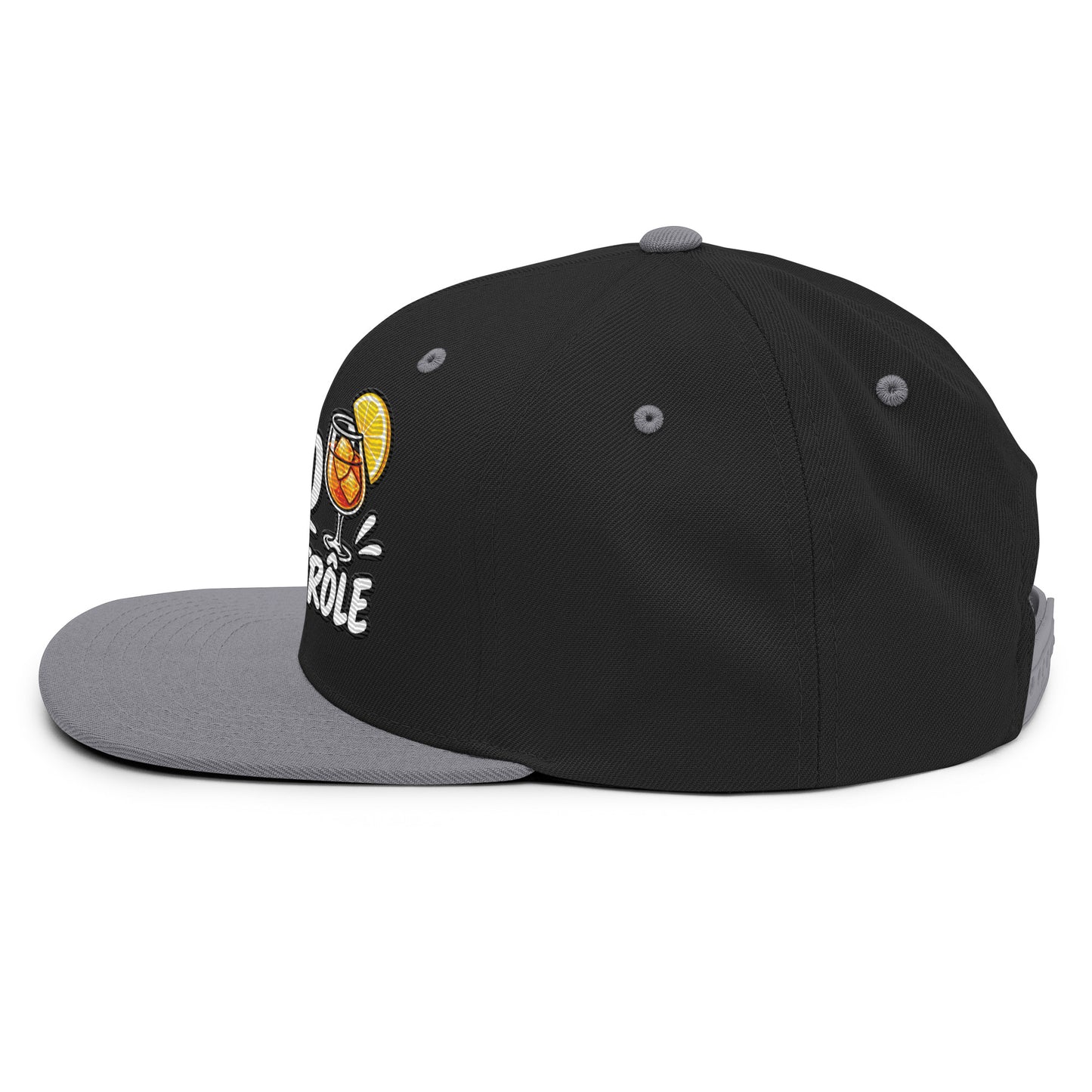 Casquette Snapback, brodée « Apéro sous contrôle », en Noir, vue de côté, image 46