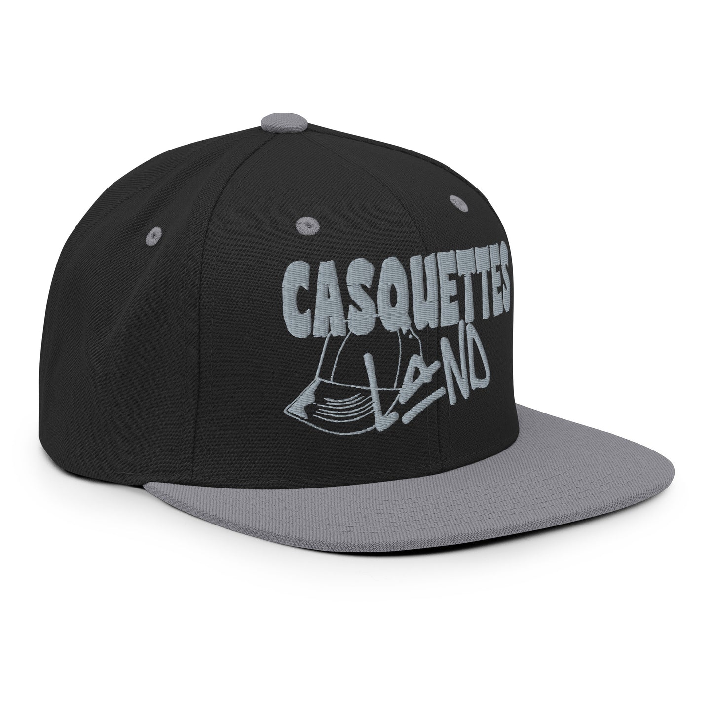 Casquette SnapBack de couleur noire et grise "Casquettes Land"