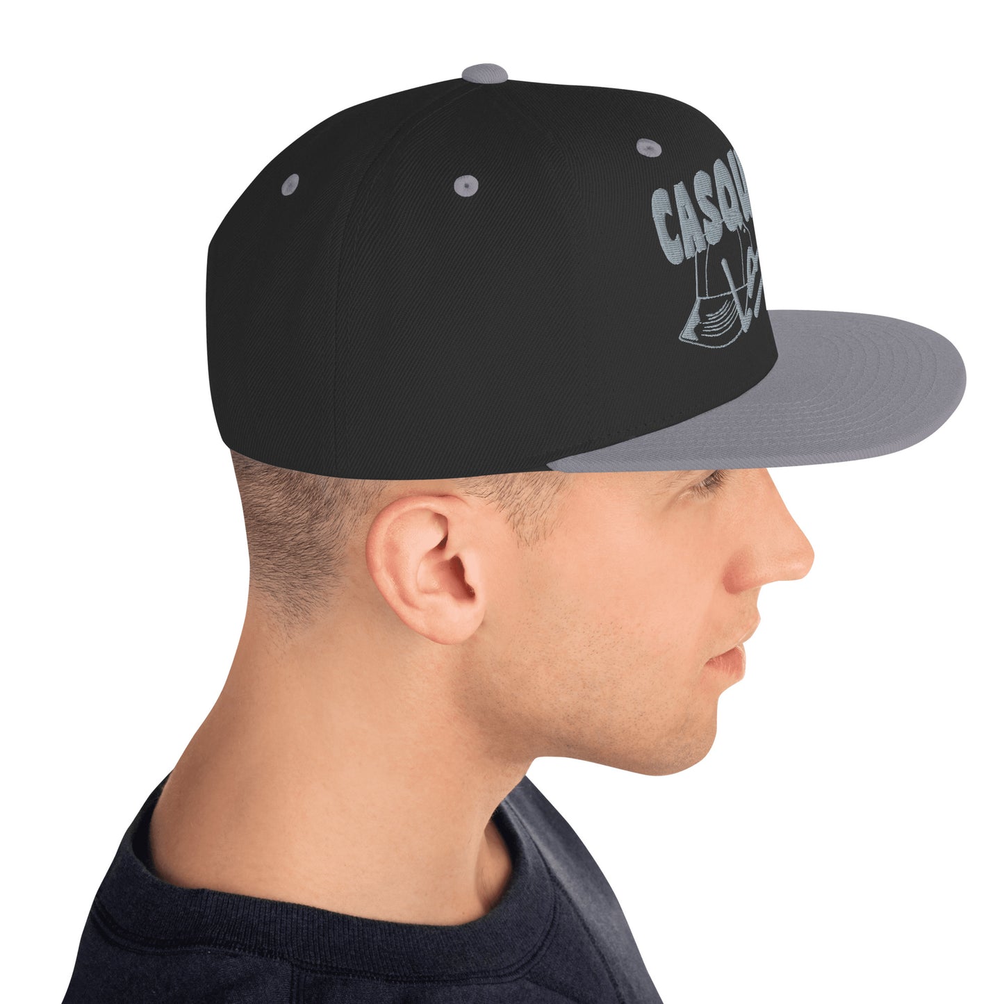 Casquette SnapBack de couleur noire et grise "Casquettes Land"