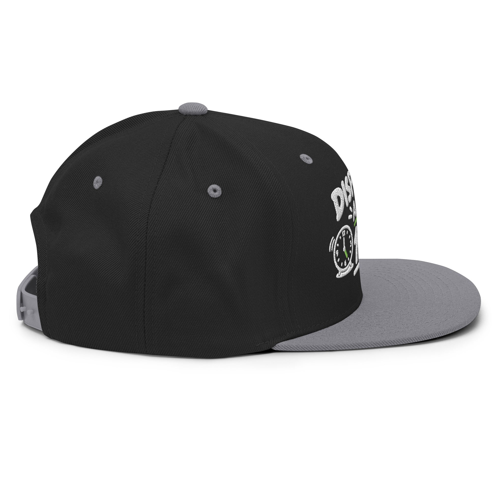 Casquette Snapback, brodée « Disponible après 17h », en Noir, vue de côté, image 49