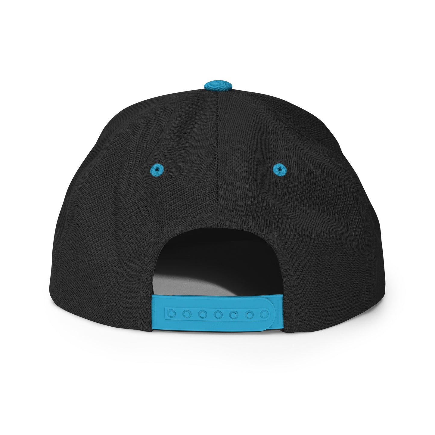 Casquette Snapback, brodée « Près des poissons, loin des cons », en Noir, vue arrière, image 45