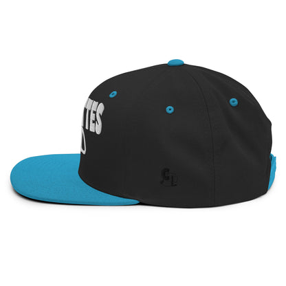 Casquette SnapBack de couleur noire et bleue "Casquettes Land"