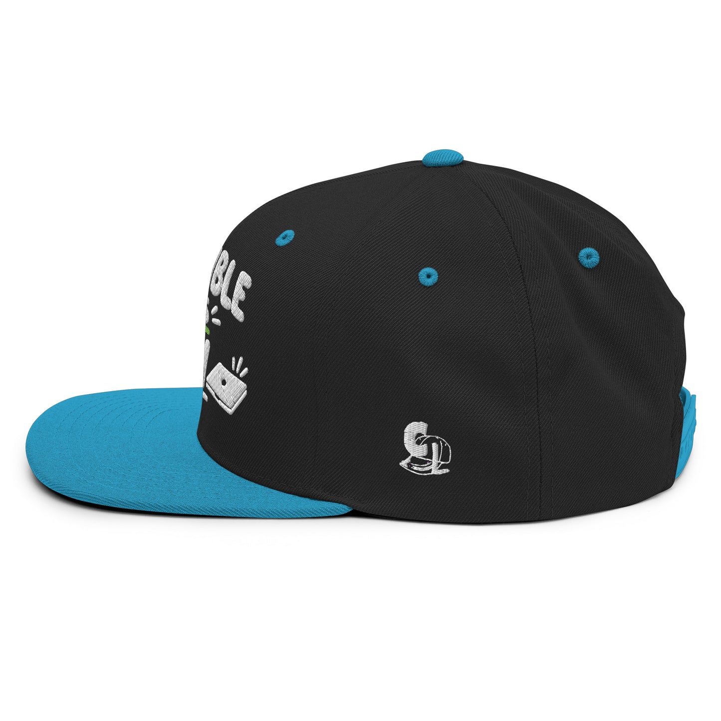 Casquette Snapback, brodée « Disponible après 17h », en Noir, vue de côté, image 42