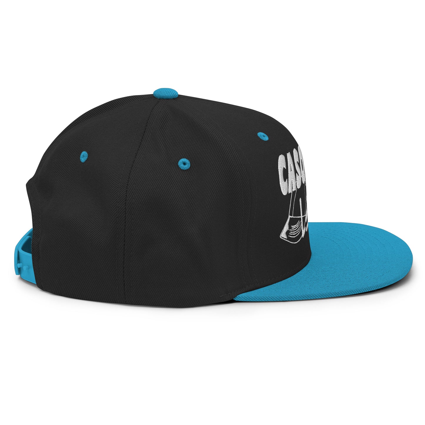 Casquette SnapBack de couleur noire et bleue "Casquettes Land"