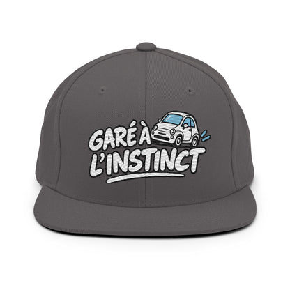 Casquette Snapback, brodée « Garé à l'instant », en Gris Foncé, vue de face, image 20