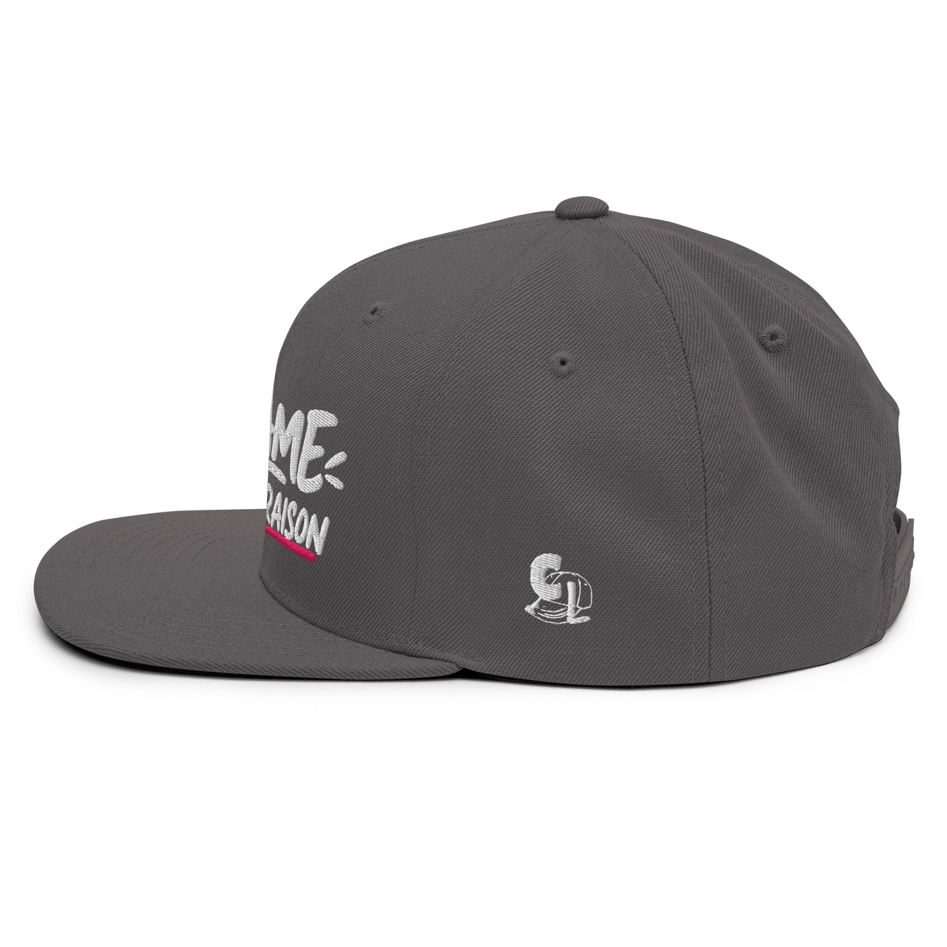 Casquette Snapback, brodée « Madame à toujours raison », en Gris Foncé, vue de côté, image 81