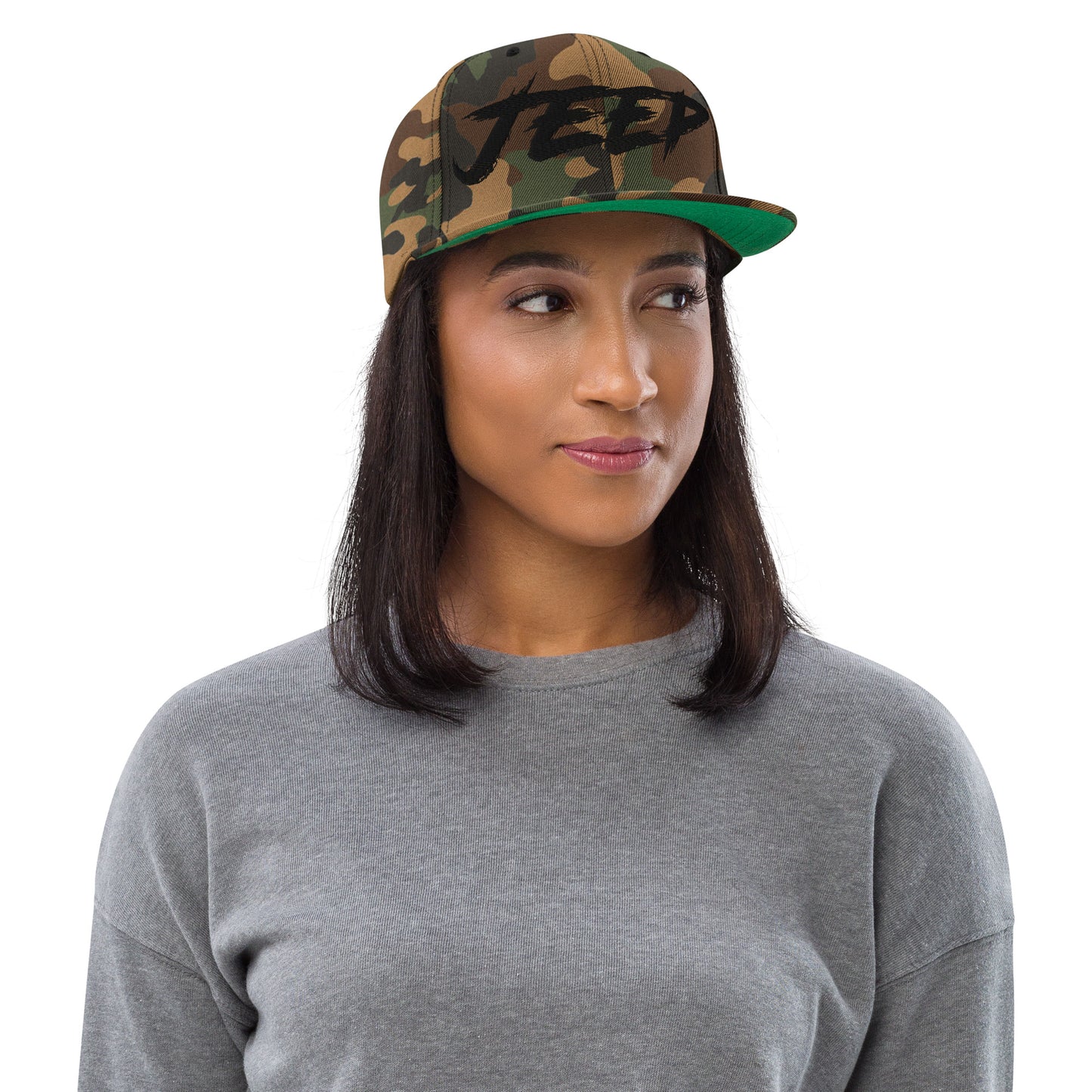 Casquette SnapBack de couleur camouflage verte et marron "Jeep"