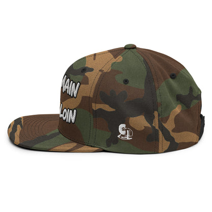 Casquette Snapback, brodée « Verre en main, souci au loin », en Camouflage Vert, vue de côté, image 76