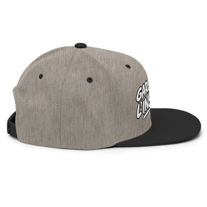 Casquette Snapback, brodée « Garé à l'instant », en Noir, vue de côté, image 93